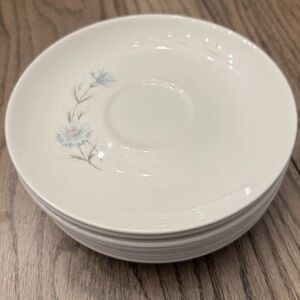 Set of 8 Vintage Taylor Smith & Taylor Ever Yours Boutonniere 6 3/8” Saucers A